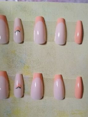 Peach French Tip Press-On Nail Set
